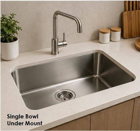 Single bowl undermount kitchen sink