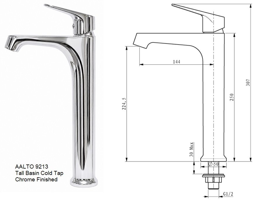 460MM Counter Top Ceramic Basin C-6021 view 4