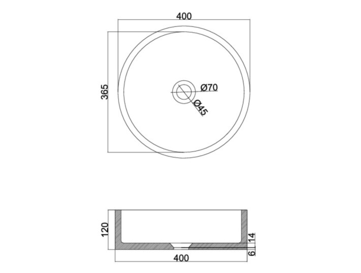 AALTO Counter Top Wash Basin 80001DG view 3