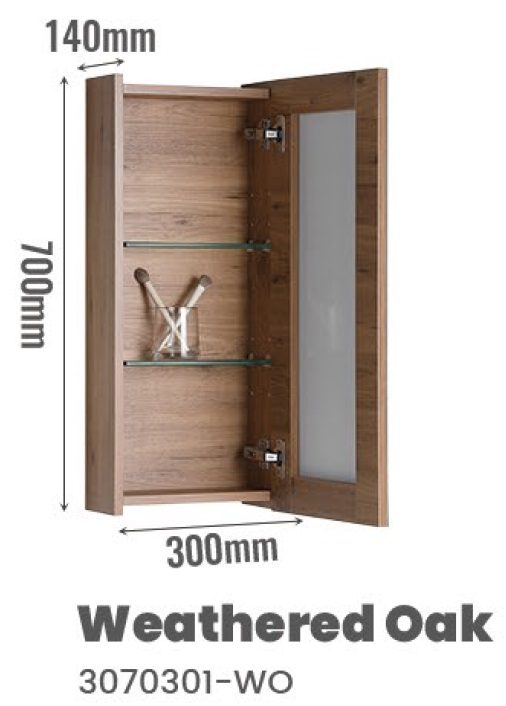 CUBI 300mm PVC Mirror Cabinet 3070301