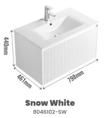 CUBI 800mm PVC Bathroom Drawer Cabinet COVE 8046102 view 3