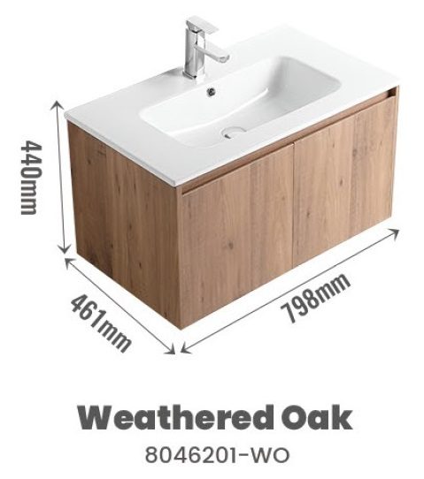 CUBI 800mm PVC Bathroom Vanity Cabinet GAIA 8046201 view 4