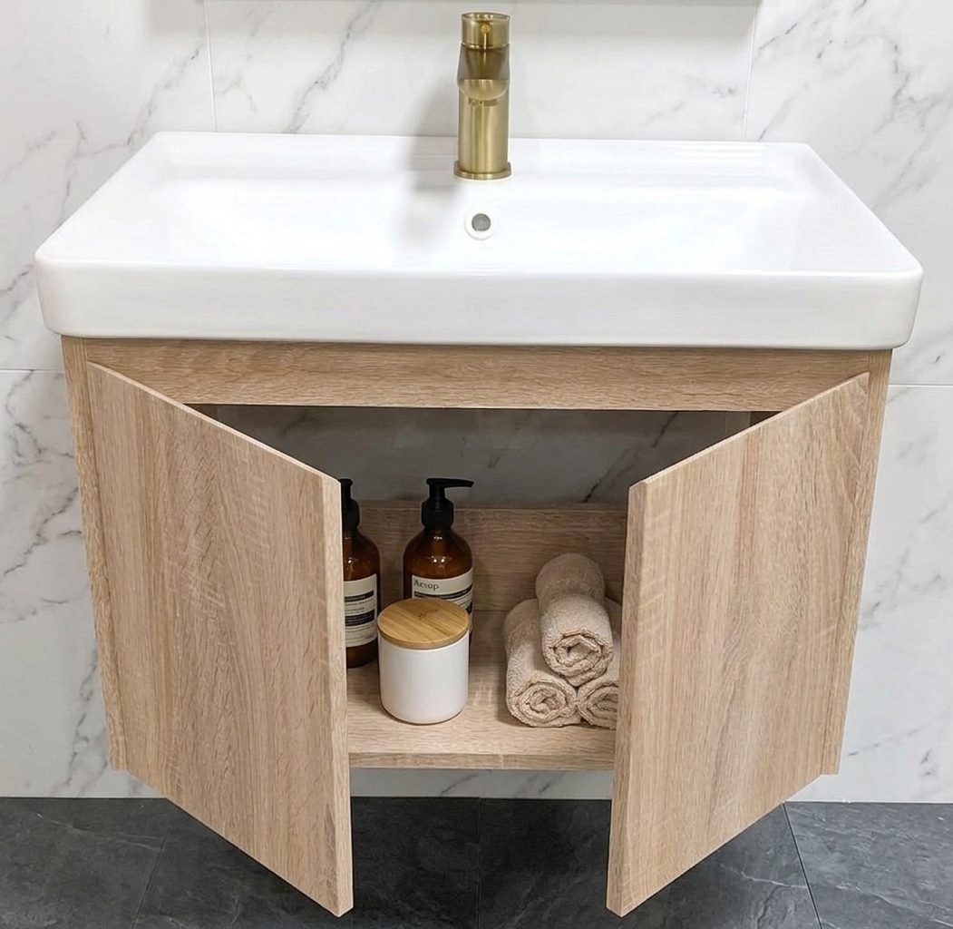 BATHAR 600mm PVC Vanity Cabinet With Small Depth PBC-6040