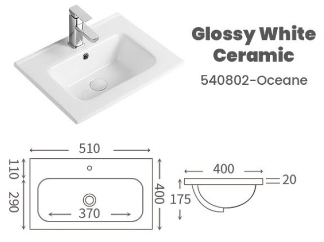 CUBI 500mm PVC Vanity Cabinet GAIA 5040201 view 10