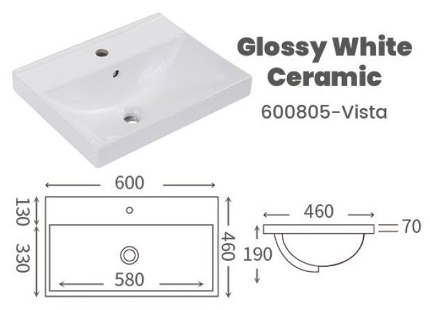 CUBI 600mm PVC Vanity Cabinet COVE 6046101 view 9
