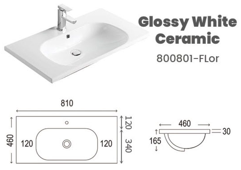 CUBI 800mm PVC Bathroom Drawer Cabinet COVE 8046102 view 8