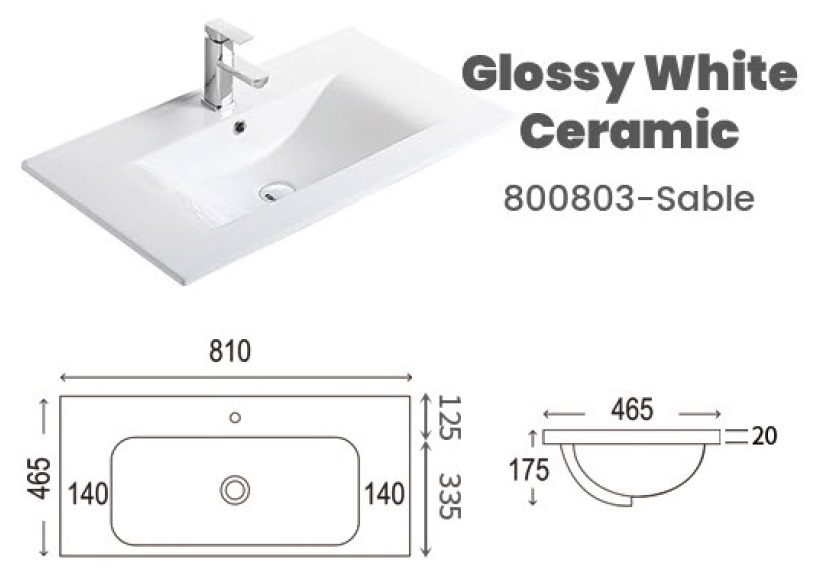CUBI 800mm PVC Bathroom Drawer Cabinet COVE 8046102 view 10