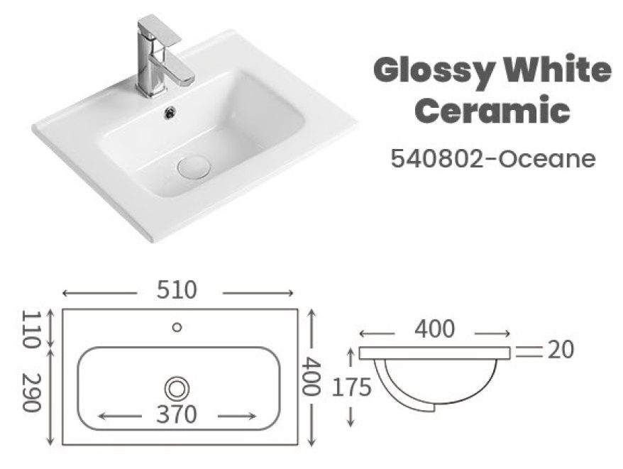 CUBI 500mm PVC Vanity Cabinet REED 5040111 view 8