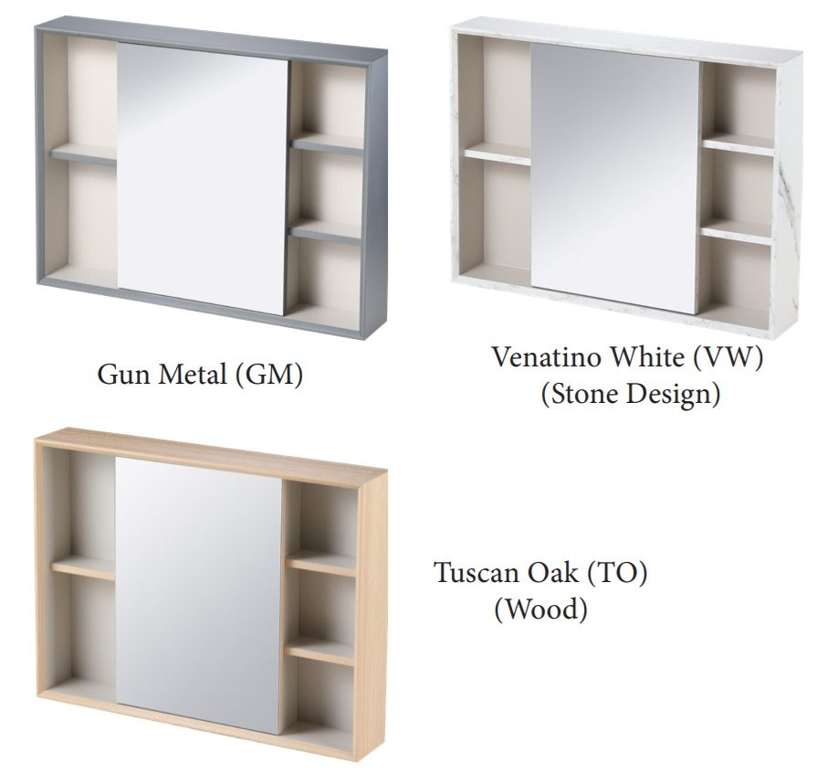 RUBINE PVC Mirror Cabinet RMC-ACO-8060D1S2 view 3