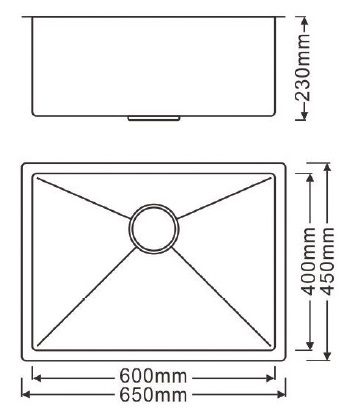 BOSHSINI 316 Stainless Steel Kitchen Sink BSQ 6545NRD view 2
