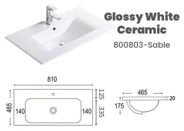 CUBI 800mm PVC Bathroom Vanity Cabinet GAIA 8046201 view 16