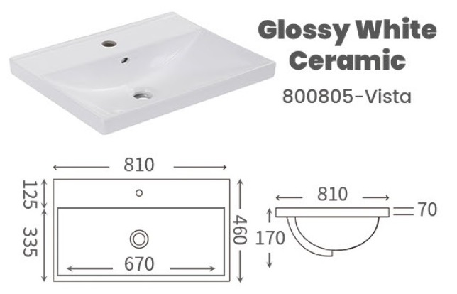 CUBI 800mm PVC Bathroom Vanity Cabinet GAIA 8046201 view 14