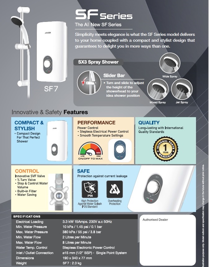 JOVEN SF 7 Instant Water Heater view 2