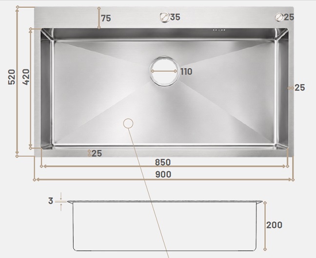 BATHAR 900mm Stainless Steel Kitchen Sink KS-9052SS  view 5