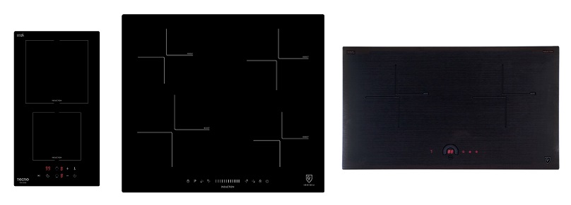 An induction hob with touch controls