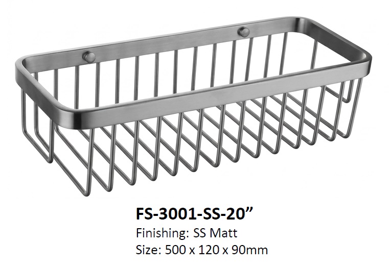 NOBEL Stainless Steel Shampoo Basket In Silver Matt Finished view 4