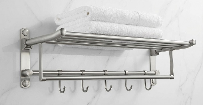 NOBEL Swivel Towel Rack With Hooks - AT-8033-SS