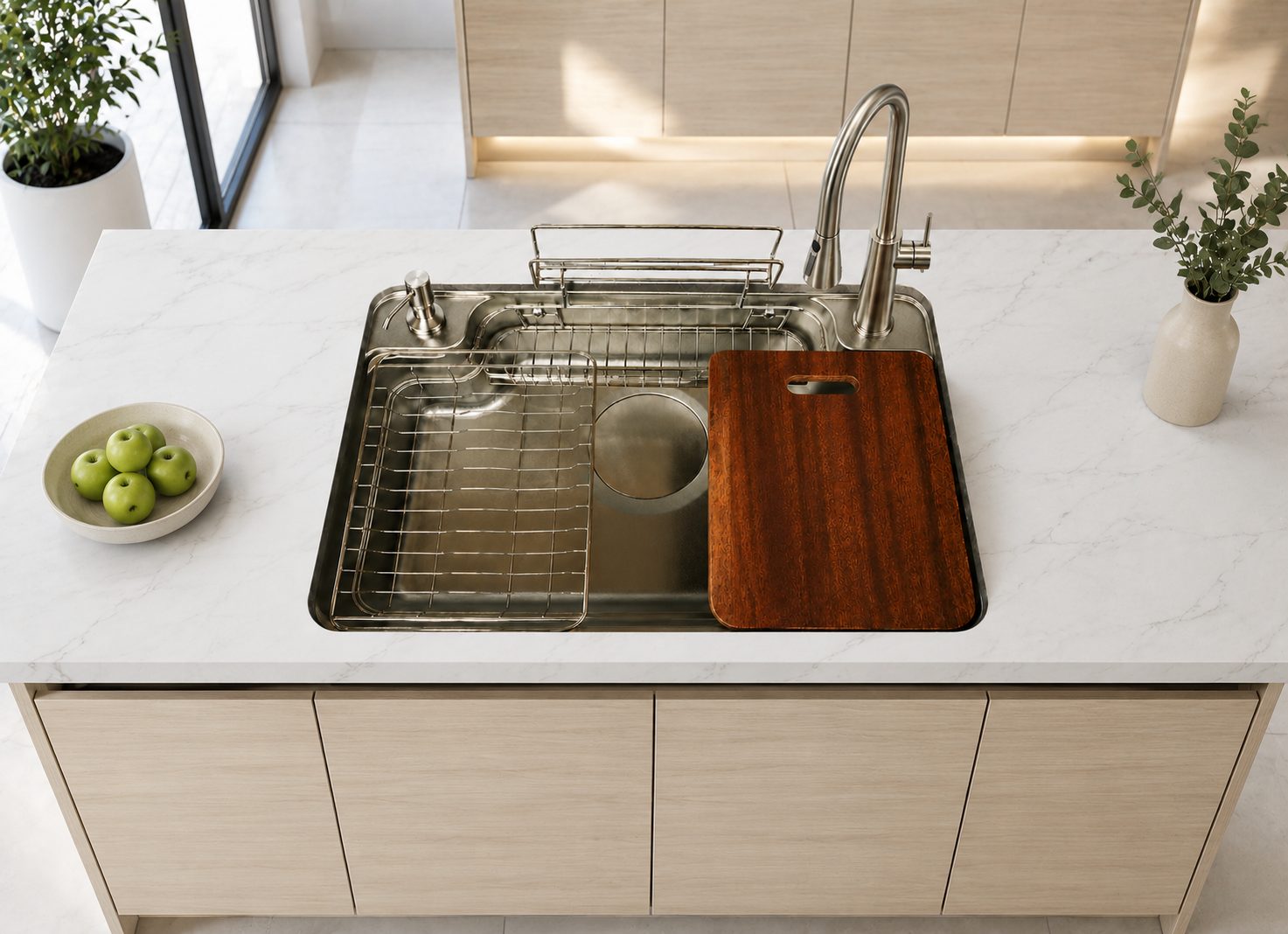 Korean Style LNX-700 Under Mount Linen Kitchen Sink