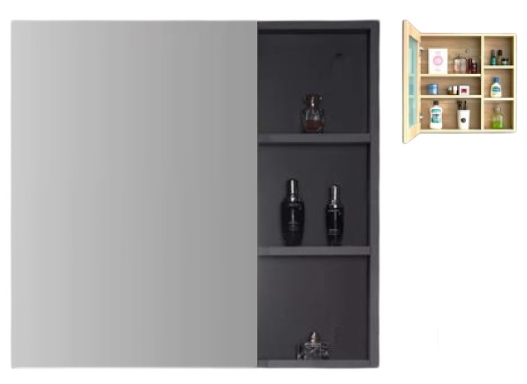NOBEL Bathroom Mirror Cabinet MCB-660 Grey Marble Color