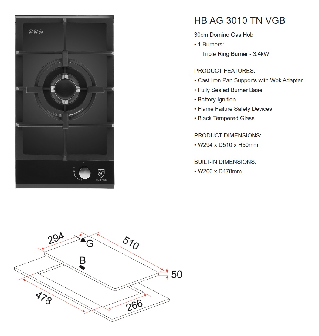 EF Cooker Hob HB AG 3010 TN VGB