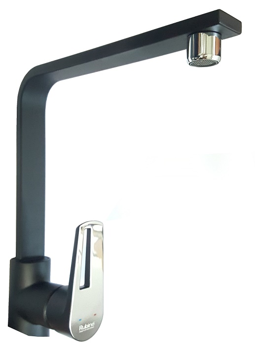 RUBINE Kitchen Sink Mixer Tap - STYLO 9144 Black Color view 4