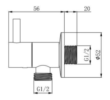 BOSHSINI Angle Valve BS-11BK - Black view 2