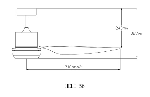 FANCO HELI 56 Inch DC Motor Ceiling Fan - Madeira Color view 2