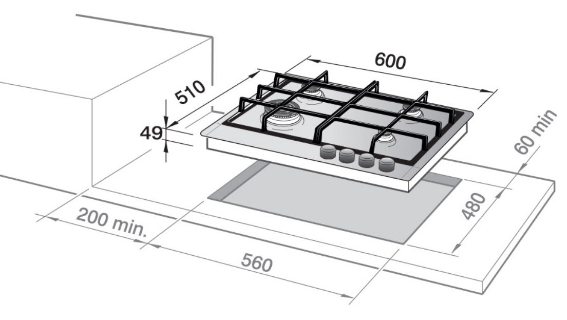 ELBA Cooker Hob ELIO 65-445D1 - Made In Italy view 3