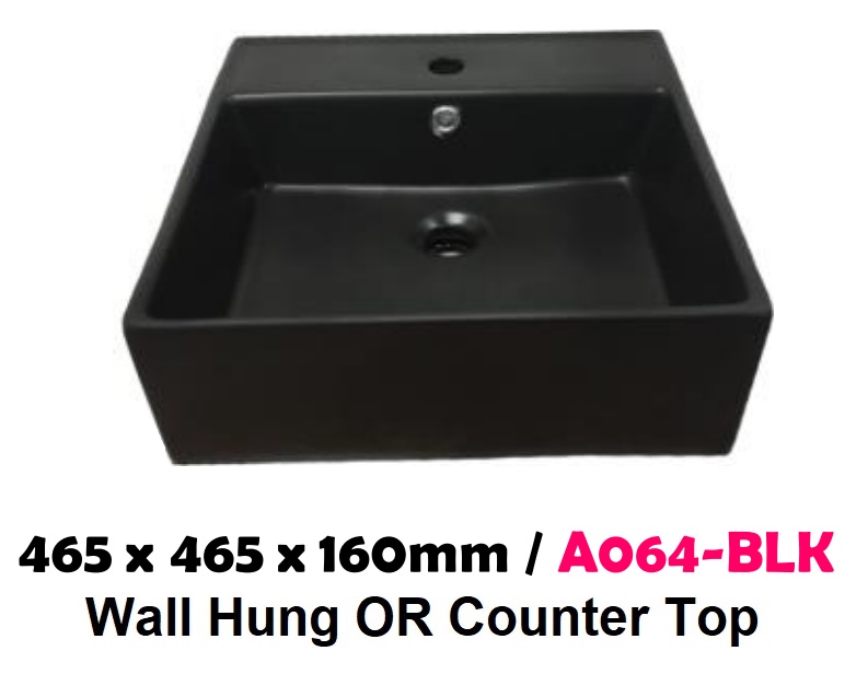 BARON Black Color Ceramic Basin A-064 BLK