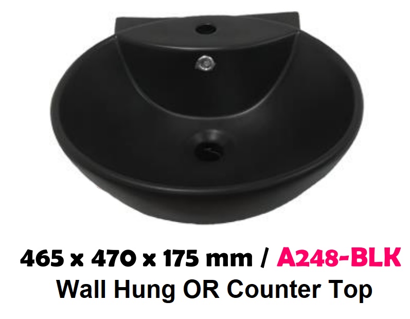 BARON Black Color Ceramic Basin A248 BLK