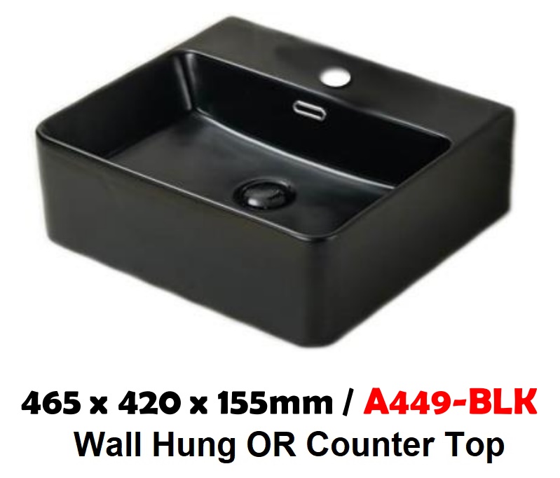 BARON Black Color Ceramic Basin A449 BLK