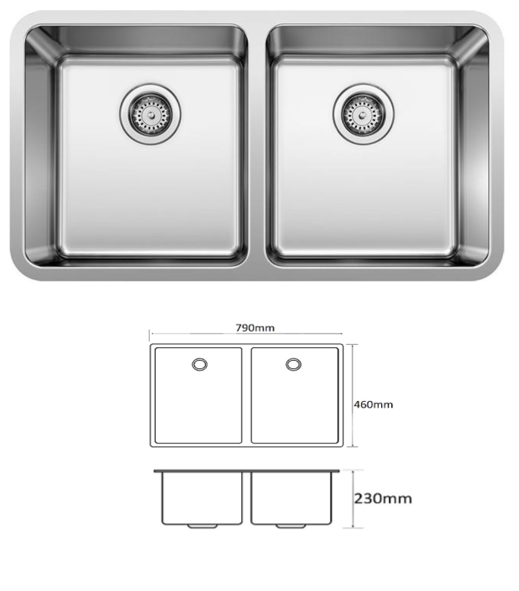 NOBEL Stainless Steel Under Mount Kitchen Sink U-03