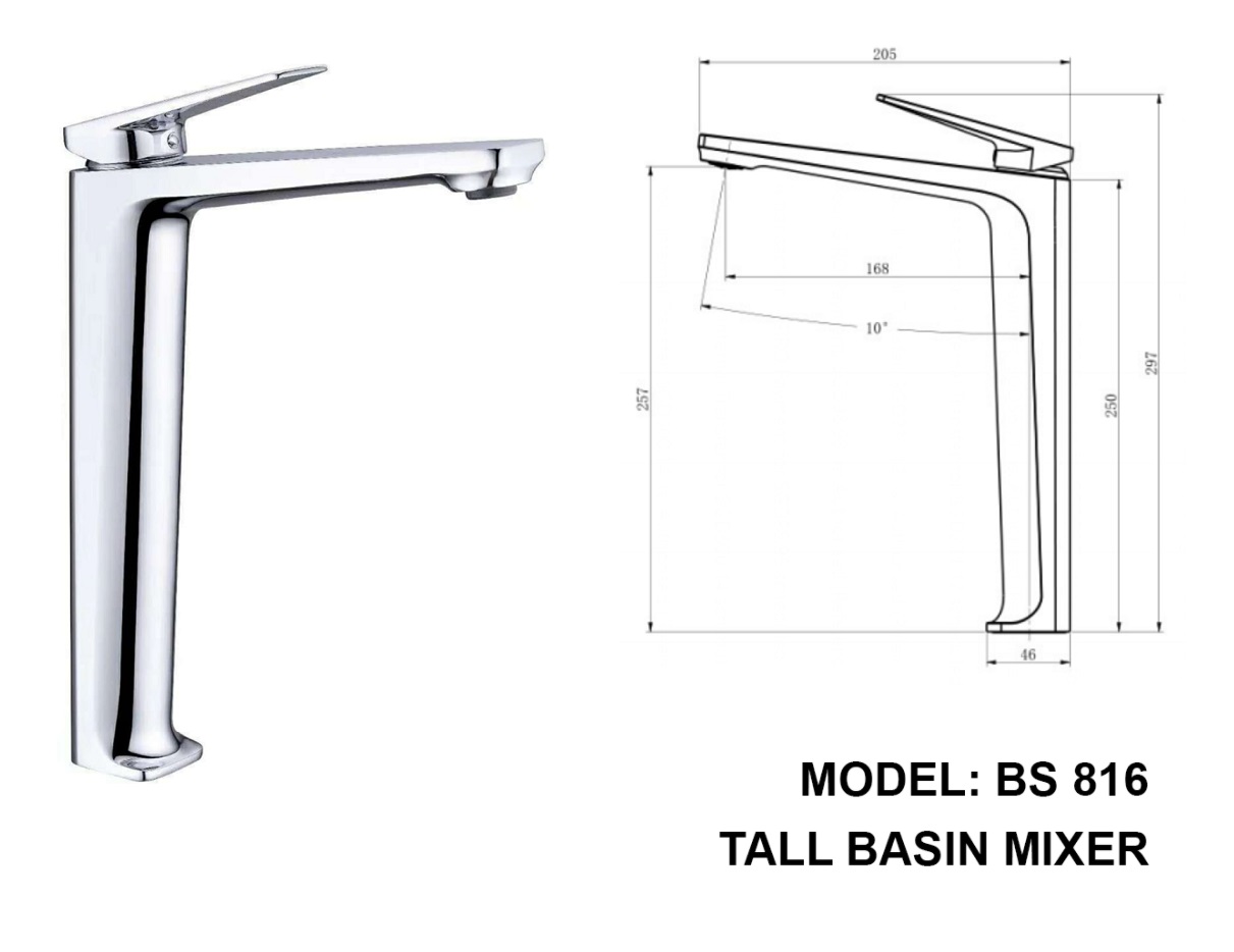 BOSHSINI Tall Basin Mixer Water Tap BS-816