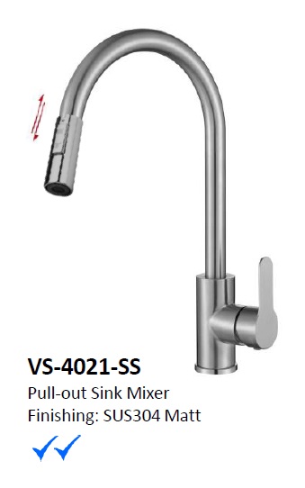 NOBEL Pull-Out Kitchen Sink Mixer Water Tap - VS-4021-SS