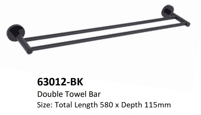 NOBEL Dual Towel Bar 63012-BK Matt Black