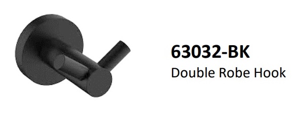NOBEL Bathroom Double Robe Hook 63032-BK