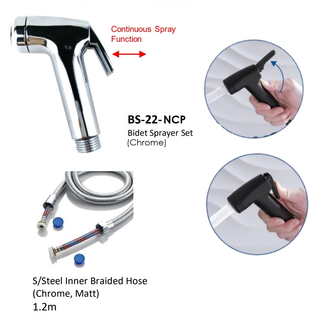 NOBEL Bidet Sprayer BS-22-NCP - Chrome Finished