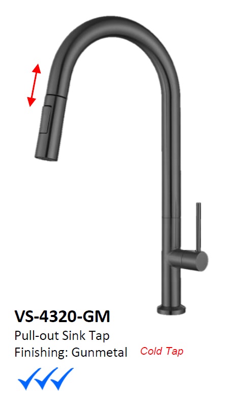 NOBEL Pull-Out Kitchen Sink Cold Water Tap - VS-4320-GM