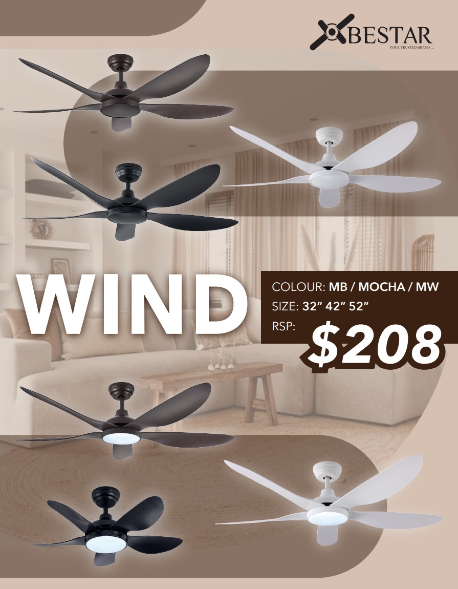 BESTAR WIND 32 Inch - 42 Inch - 52 Inch Ceiling Fan With LED Light