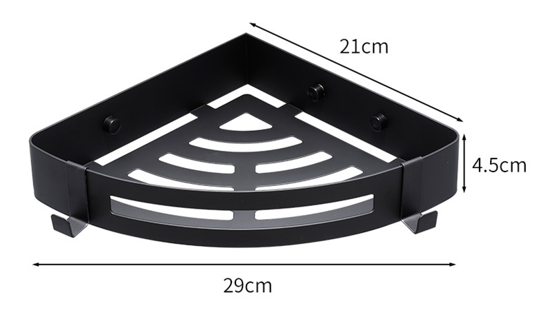 BATHAR Stainless Steel Corner Basket BB-2922 BK view 2