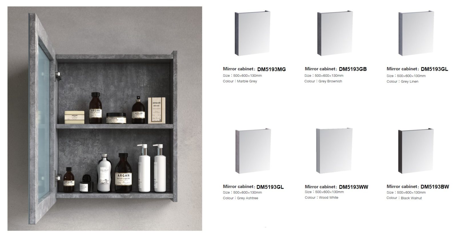 500MM PVC Mirror Cabinet DM5193