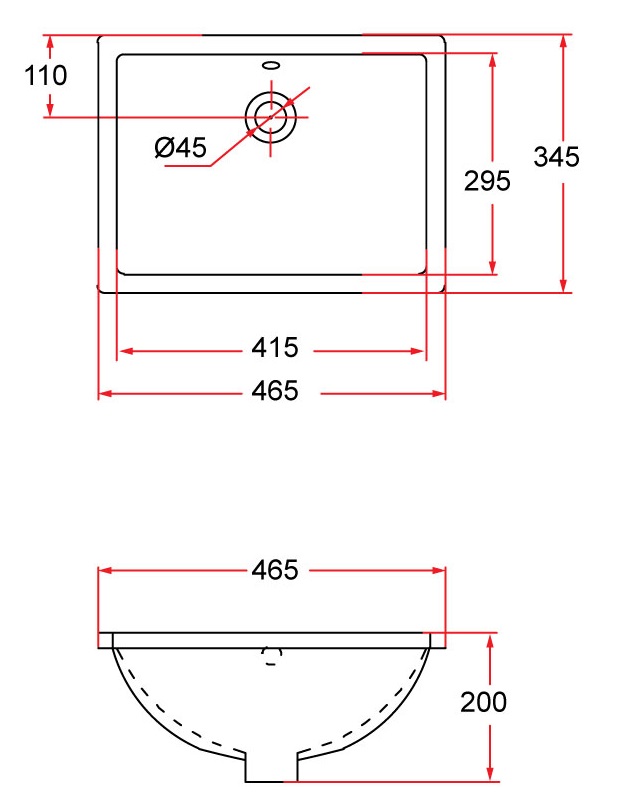 Rubine Undermount Basin NUE 47 view 3