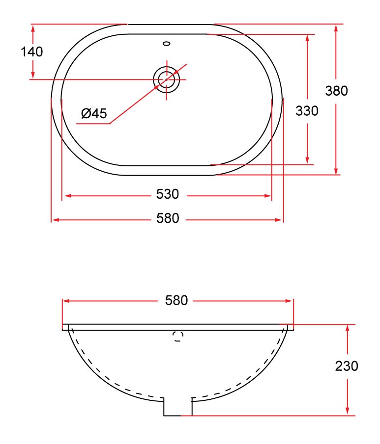 Rubine Undermount Basin NUE R58 view 3