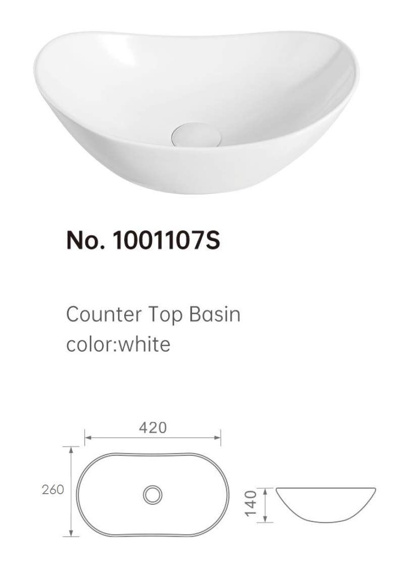 Small Ingots Shape 420mm Counter Top Basin - 1001107S