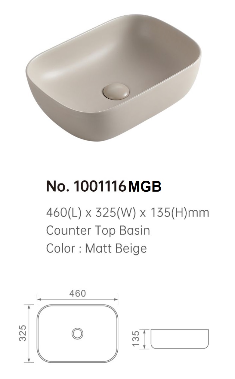 460mm Counter Top Basin - 1001116 MGB