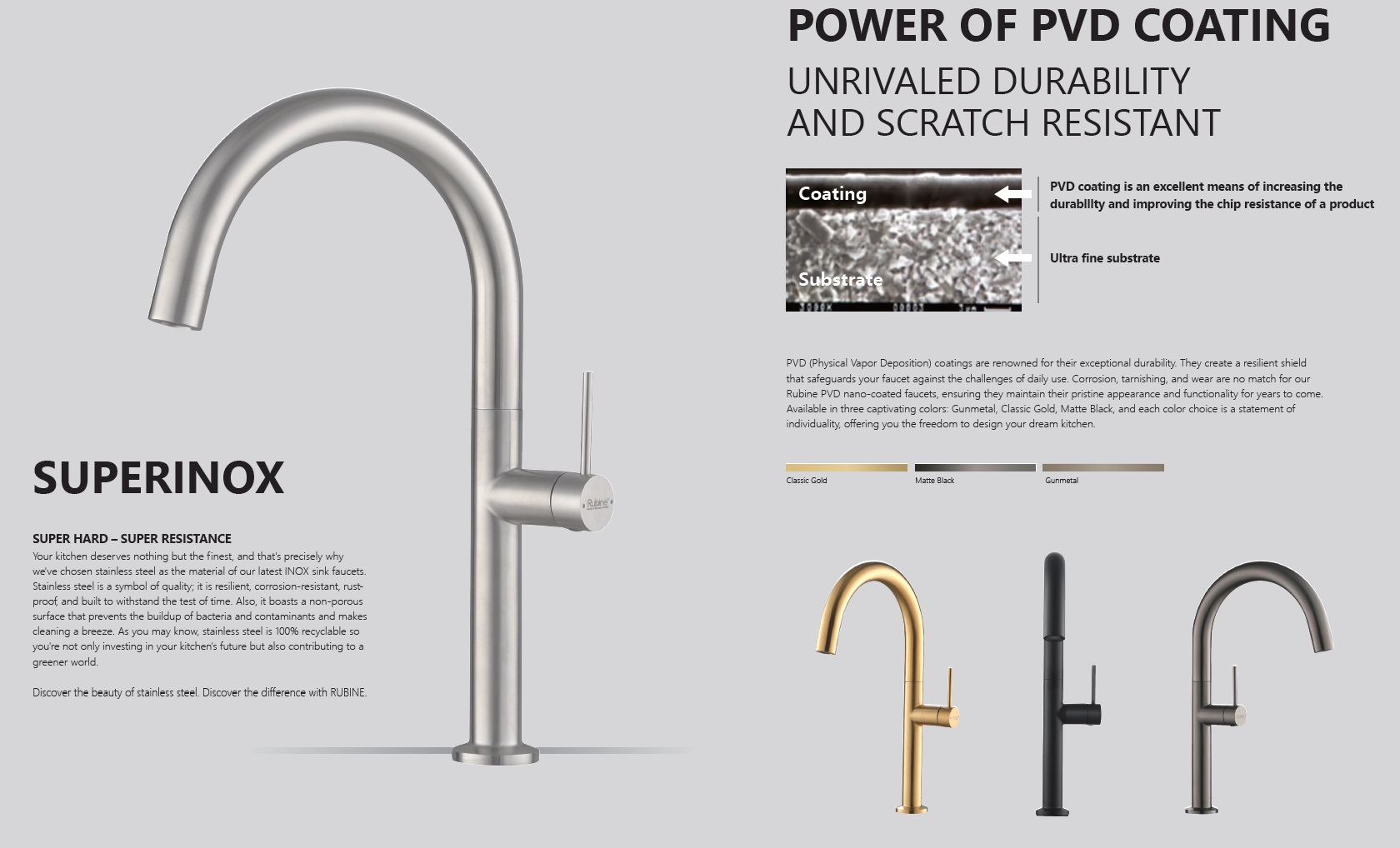 RUBINE Kitchen Sink Tap - INOX 7743-SS
