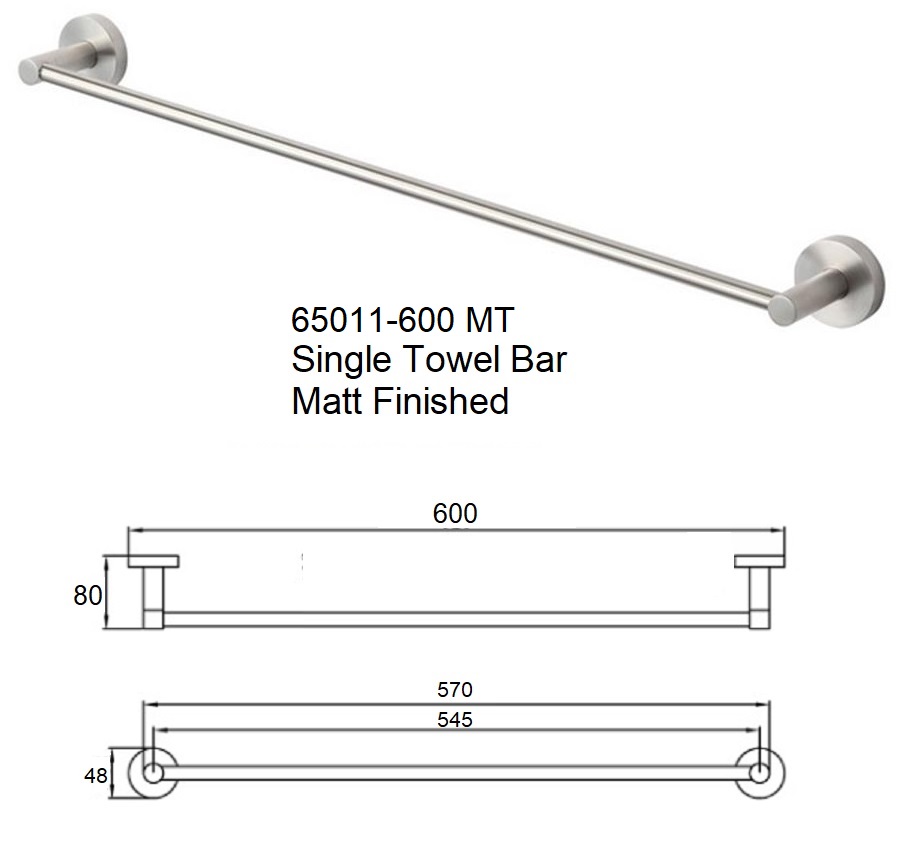 NOBEL Single Towel Bar 65011-600 MT