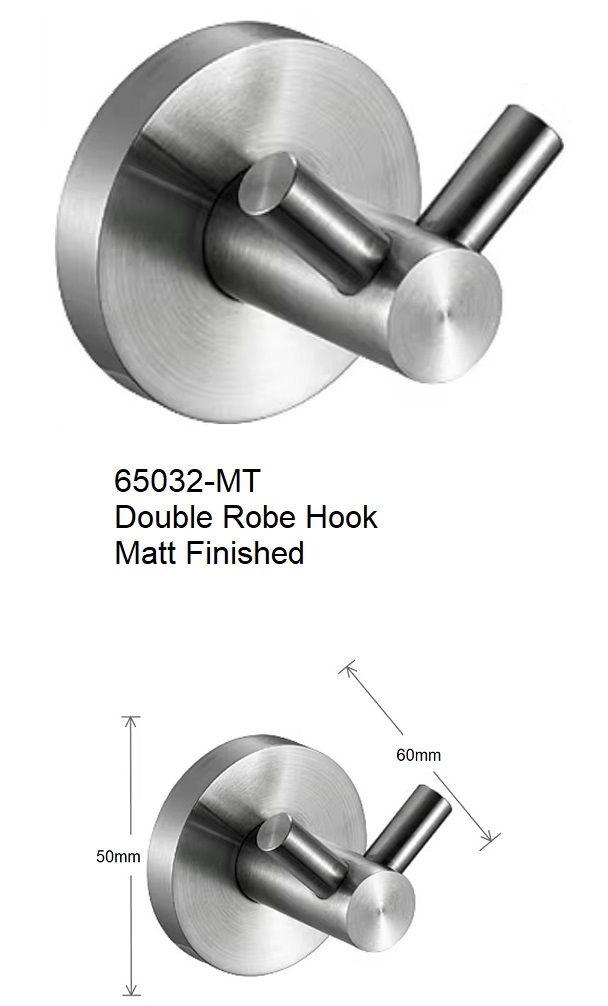 NOBEL Bathroom Double Robe Hook 65032-MT