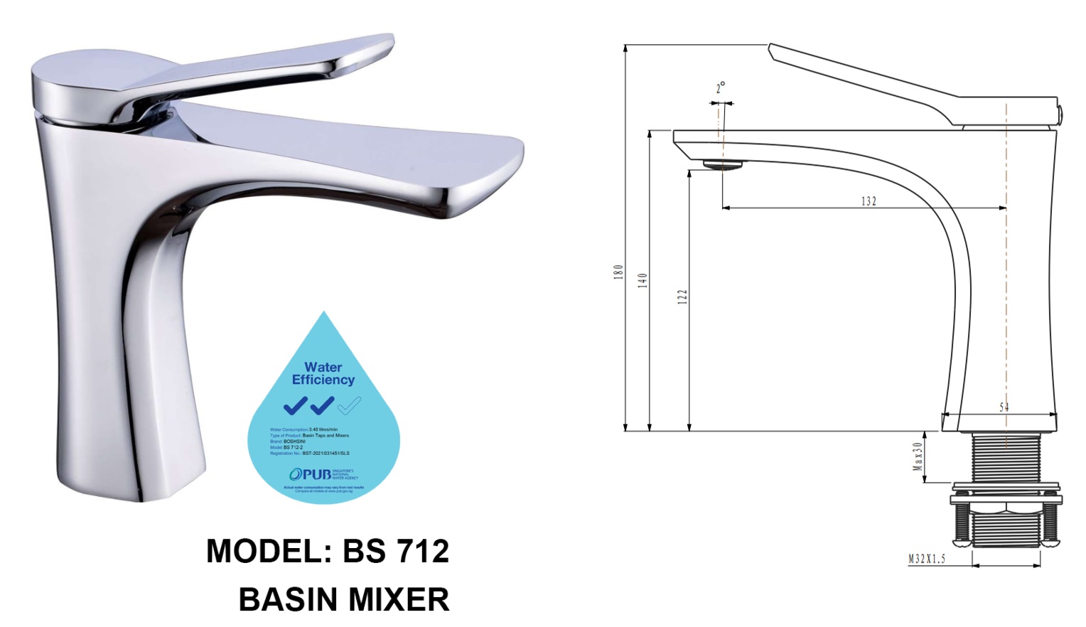 BOSHSINI Basin Mixer Tap BS-712