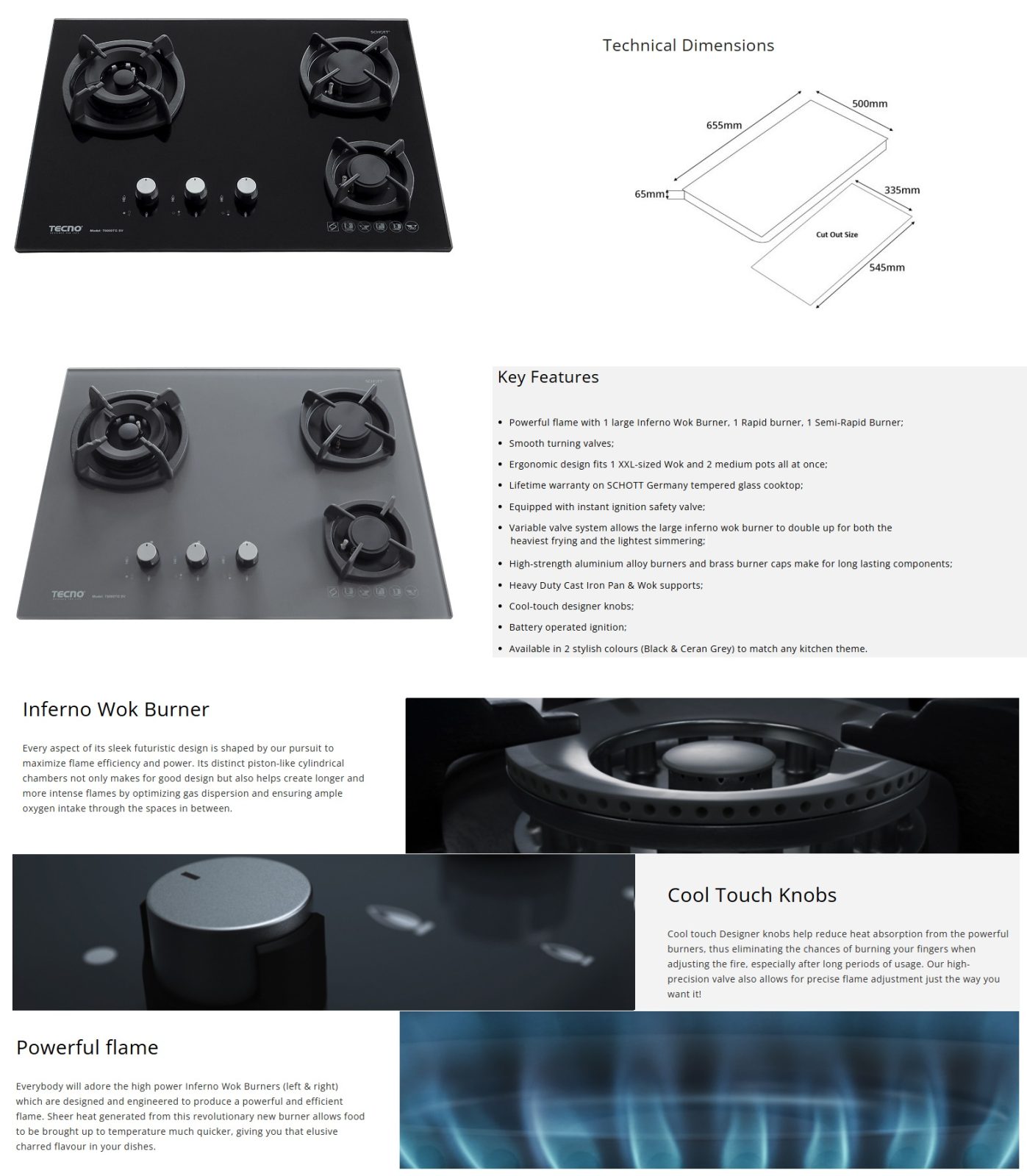 TECNO Glass Hob T 6000TGSV